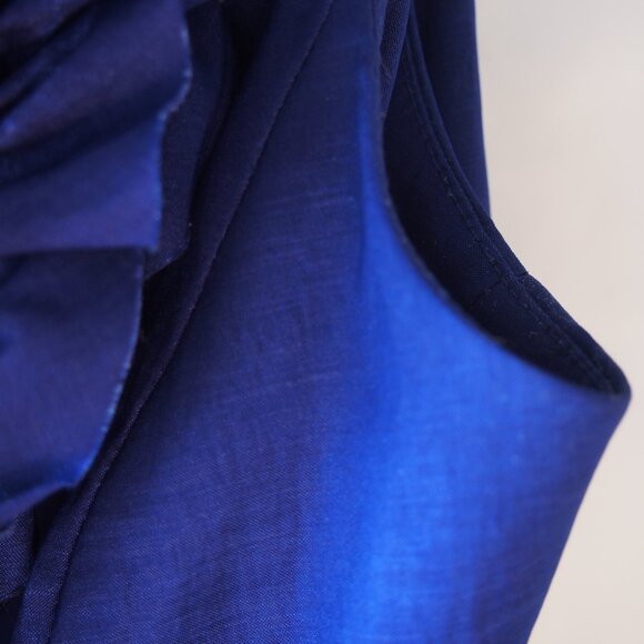 Calvin Klein Royal Blue Ruffled Crossover Wrap Top Size M - Picture 15 of 16